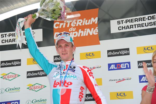 2011 Dauphin - Van Den Broeck on Stage 1 Podium