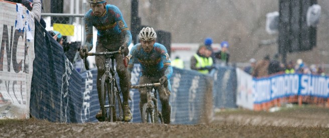 Sven Nys and Klaas Vantornout battle it out in Louisville. Photo: Balint (http://cyclephotos.co.uk/).